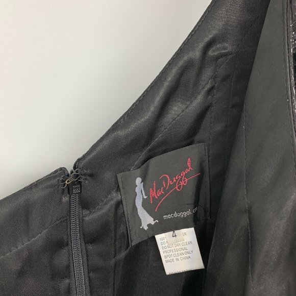 Mac Duggal Dress 66975 One Shoulder Metallic Ruffled Evening Gown - Picture 7 of 16